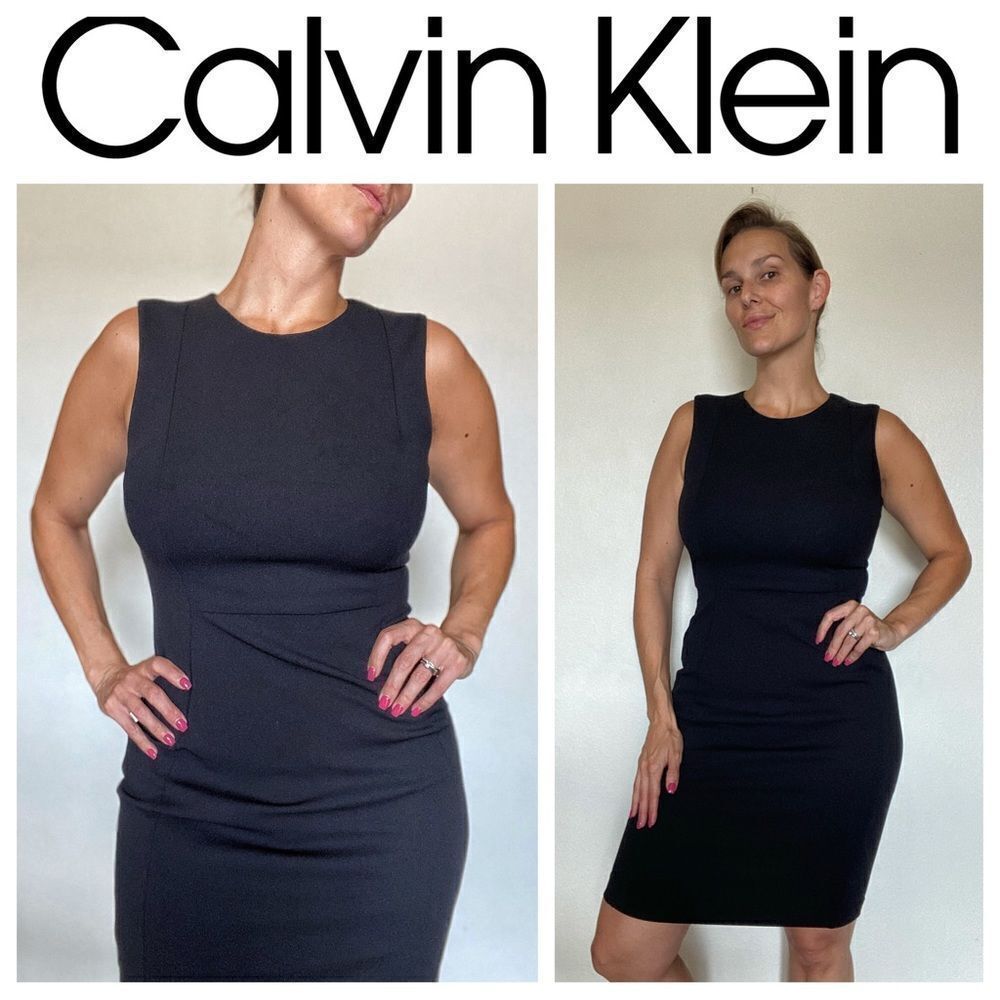 Calvin Klein Dress Black Classic Minimalist 6 Sophisticated Classy Event